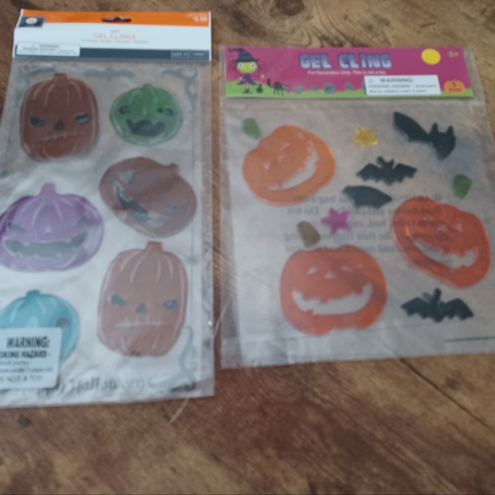 🎃🍂Jack-o-lantern Halloween reusable window gel clings - Picture 2 of 2